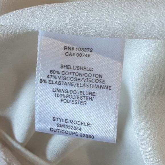 Halston Heritage Bone Tweed Ruched Side Sleeveless Sheath Dress Size L $429 NEW - Picture 9 of 10